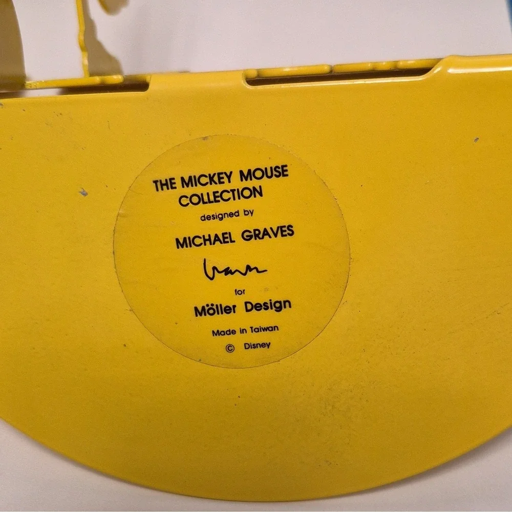 Möller Design Mickey Mouse Bookends Michael Graves Yellow Metal Disney Set Of 2